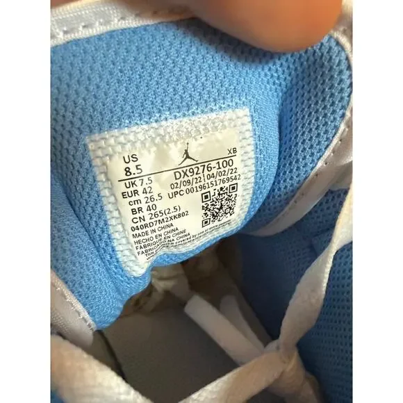 Jordan 1 Mid UNC University Blue Wolf Grey White Powder Obsidian DX9276 100 - Picture 8 of 8